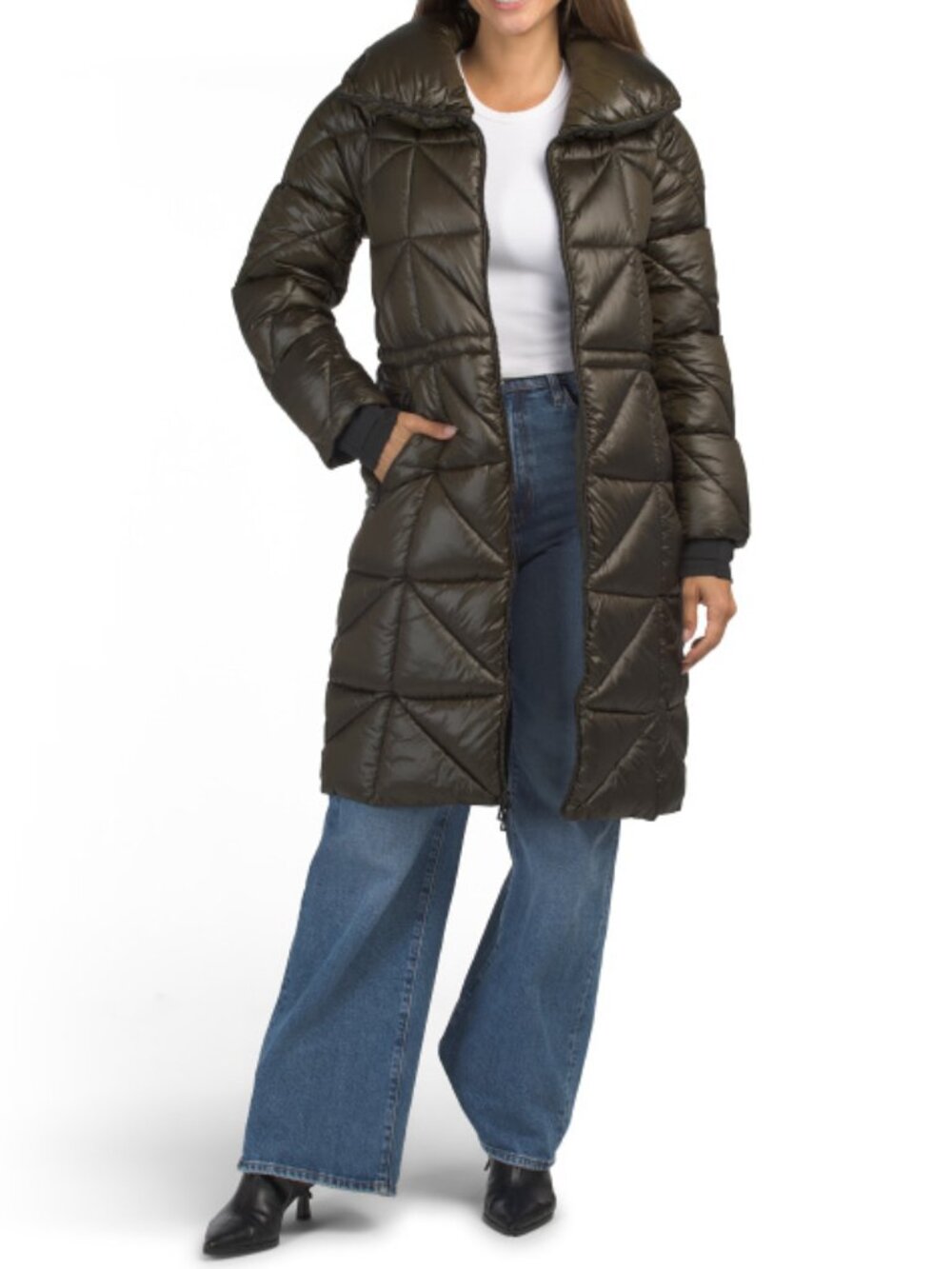 BCBGMAXAZRIA Long Quilted Puffer Coat